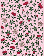 Crimson Rose and Leaf Scatter Rug