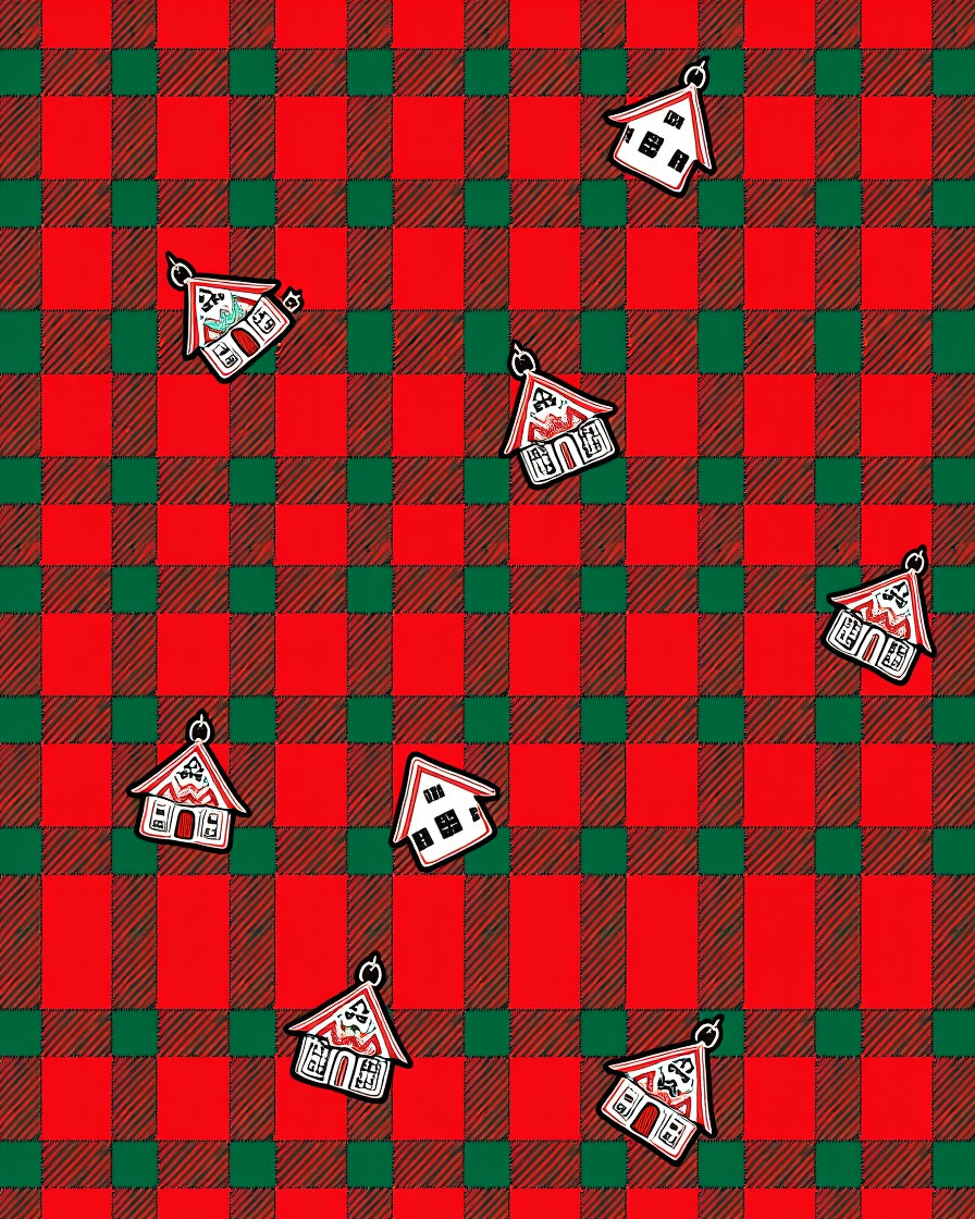 Red Green Buffalo Plaid Houses Rug