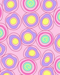 Pink Pastel Abstract Circles Swirl Rug