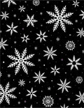 Black White Snowflake Winter Scene Rug