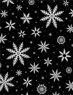 Black White Snowflake Winter Scene Rug