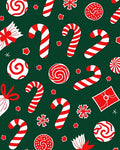 Festive Red White Candy Cane Swirl Rug