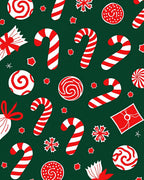 Festive Red White Candy Cane Swirl Rug