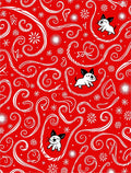 Holiday Red White Puppy Swirls Rug