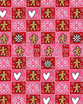 Gingerbread Heart Snowflake Checkerboard Rug