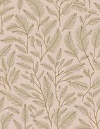 Golden Fern Branches on Blush Background Rug
