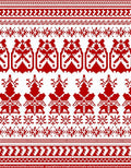 Red Nordic Snowflake Deer Blanket Rug