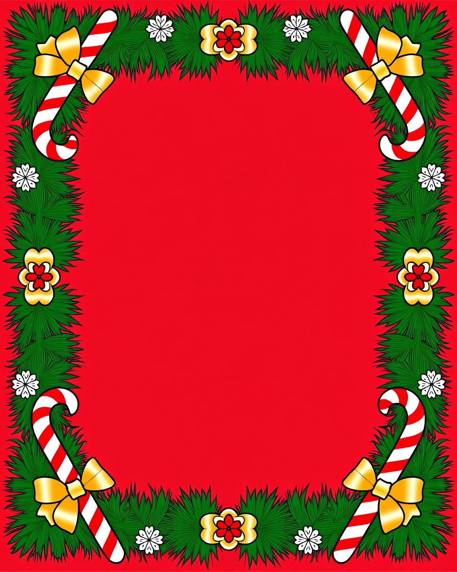 Festive Candy Cane Garland Red Rug