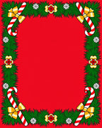 Festive Candy Cane Garland Red Rug