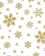 Golden Snowflake Scattered Background Rug