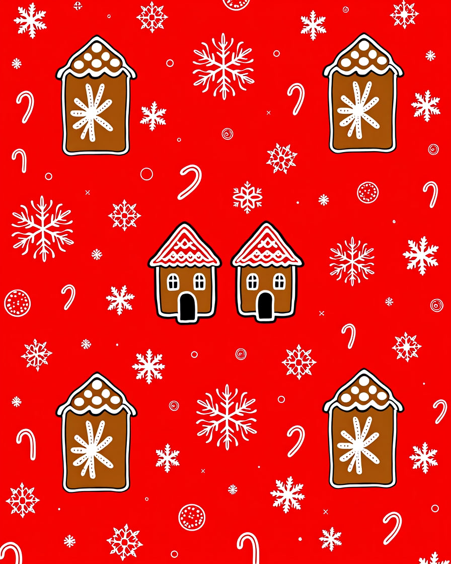 Whimsical Gingerbread Houses Snowflakes Candy Canes Rug
