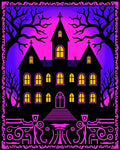 Spooky Mansion Purple Gradient Night Rug