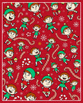 Playful Elves Candy Cane Snowflake Collage Rug