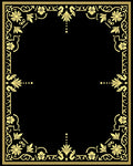 Ornate Golden Floral Border Rug