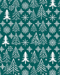 Deep Forest White Pine Snowflakes Rug