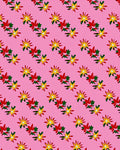 Pink Floral Arrangement with Yellow Stars Rug
