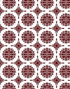 Deep Red Floral Medallion Repeating Rug