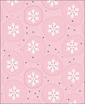 Pink Snowflakes Circles Scattered Dots Rug