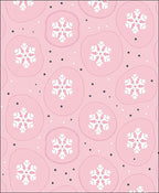 Pink Snowflakes Circles Scattered Dots Rug