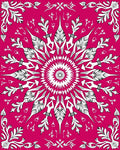 Crimson Mandala Floral Sunburst Rug