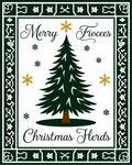 Merry Christmas Tree Snowflake Border Rug