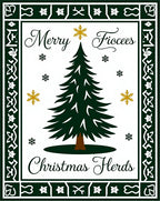 Merry Christmas Tree Snowflake Border Rug