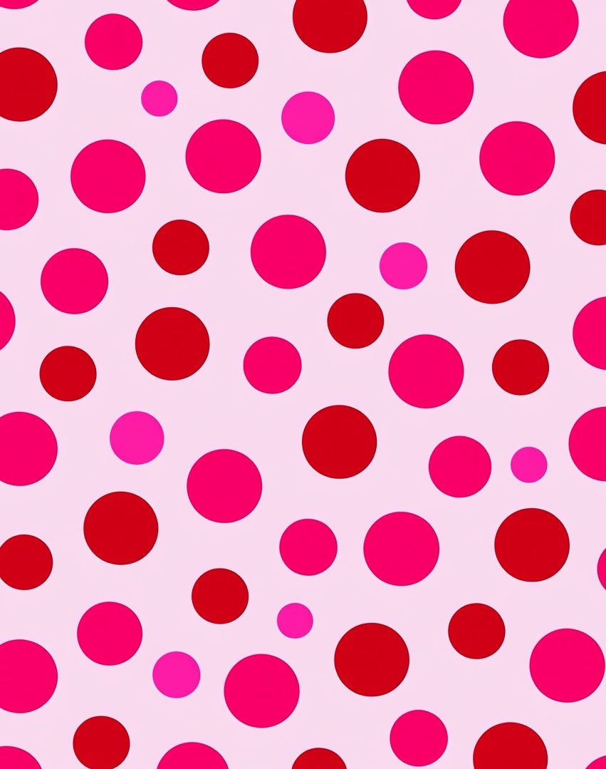 Pink Red Polka Dot Spot Rug