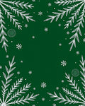 Emerald Green White Snowflake Branch Rug
