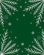 Emerald Green White Snowflake Branch Rug