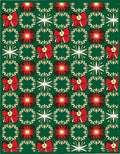 Red Festive Floral Bow Medallion Rug
