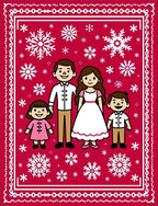 Crimson Family Snow Flake Holiday Rug