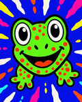 Bright Green Frog With Red Polka Dots Rug