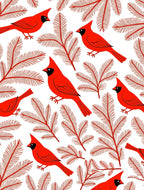 Vibrant Red Cardinal Evergreen Branch Rug