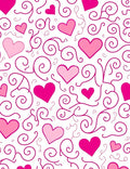 Pink Hearts Swirls Rug