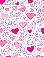 Pink Hearts Swirls Rug
