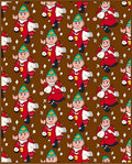 Festive Red Character Repeat Background Rug