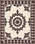 Crimson Medallion Border Cream Rug