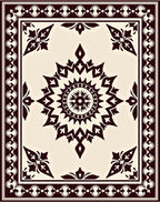 Crimson Medallion Border Cream Rug