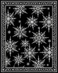 Black White Snowflake Composed Border Rug