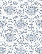 Elegant Blue Floral Scrollwork Rug