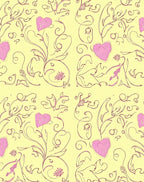 Whimsical Pink Heart Floral Garden Rug