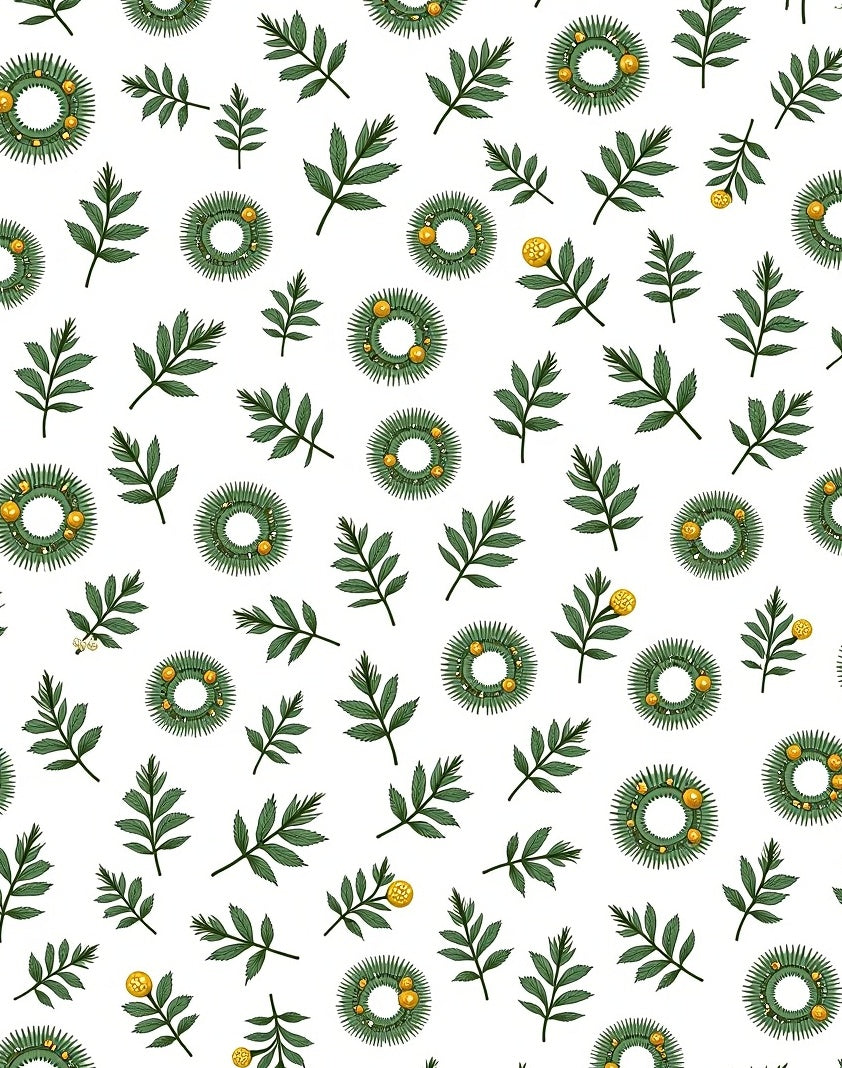 Green Laurel Wreath Yellow Berry Rug