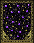 Cosmic Yellow Star Purple Orb Rug