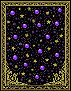 Cosmic Yellow Star Purple Orb Rug