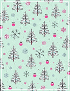 Winter Wonderland Evergreen Ornaments Rug