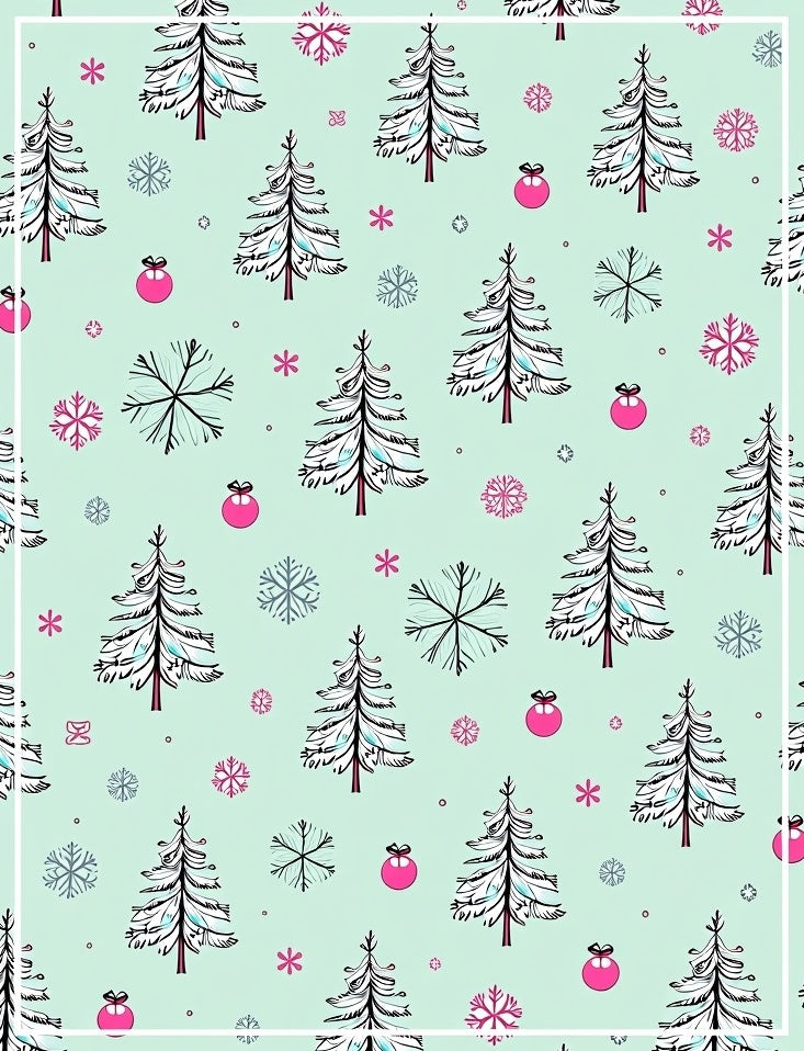 Winter Wonderland Evergreen Ornaments Rug