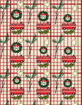 Farming Red Truck Wreath Festive Rug