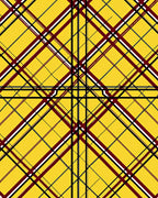 Bold Yellow Plaid With Red Stripes Rug