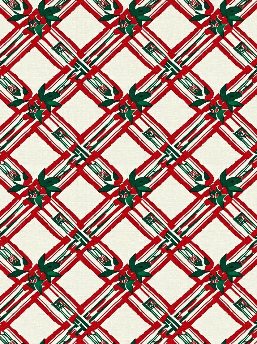 Crimson Green Plaid Lattice Rug
