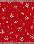 Crimson Red Snowfall Snowflake Scatter Rug